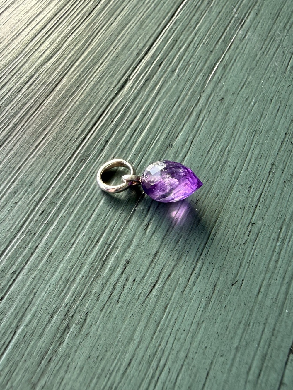 Monica Vinader Fiji Bud Charm Pendant Amethyst and Sterling Silver